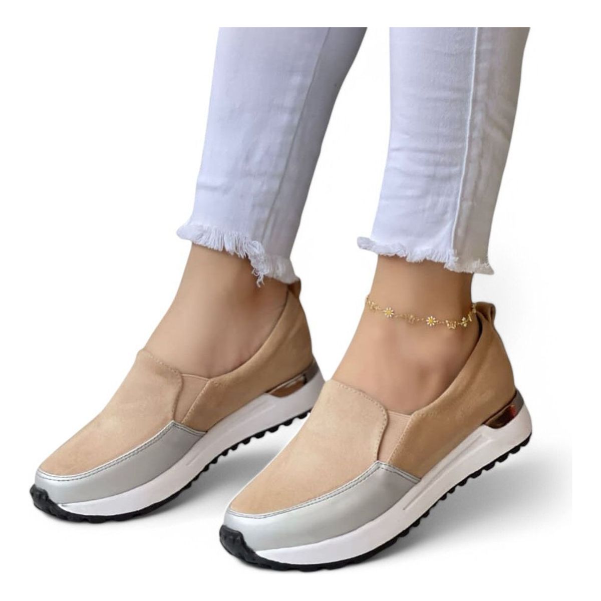 GENERICO - Mocasin Mujer Gamuza 2086L-48 Color Beige