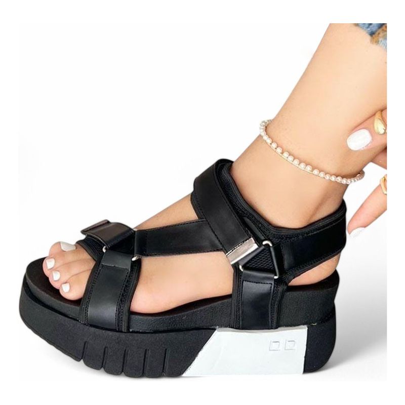 GENERICO - Sandalia Mujer Futuro Taco 3 Cm 2086L-55 Color Negro