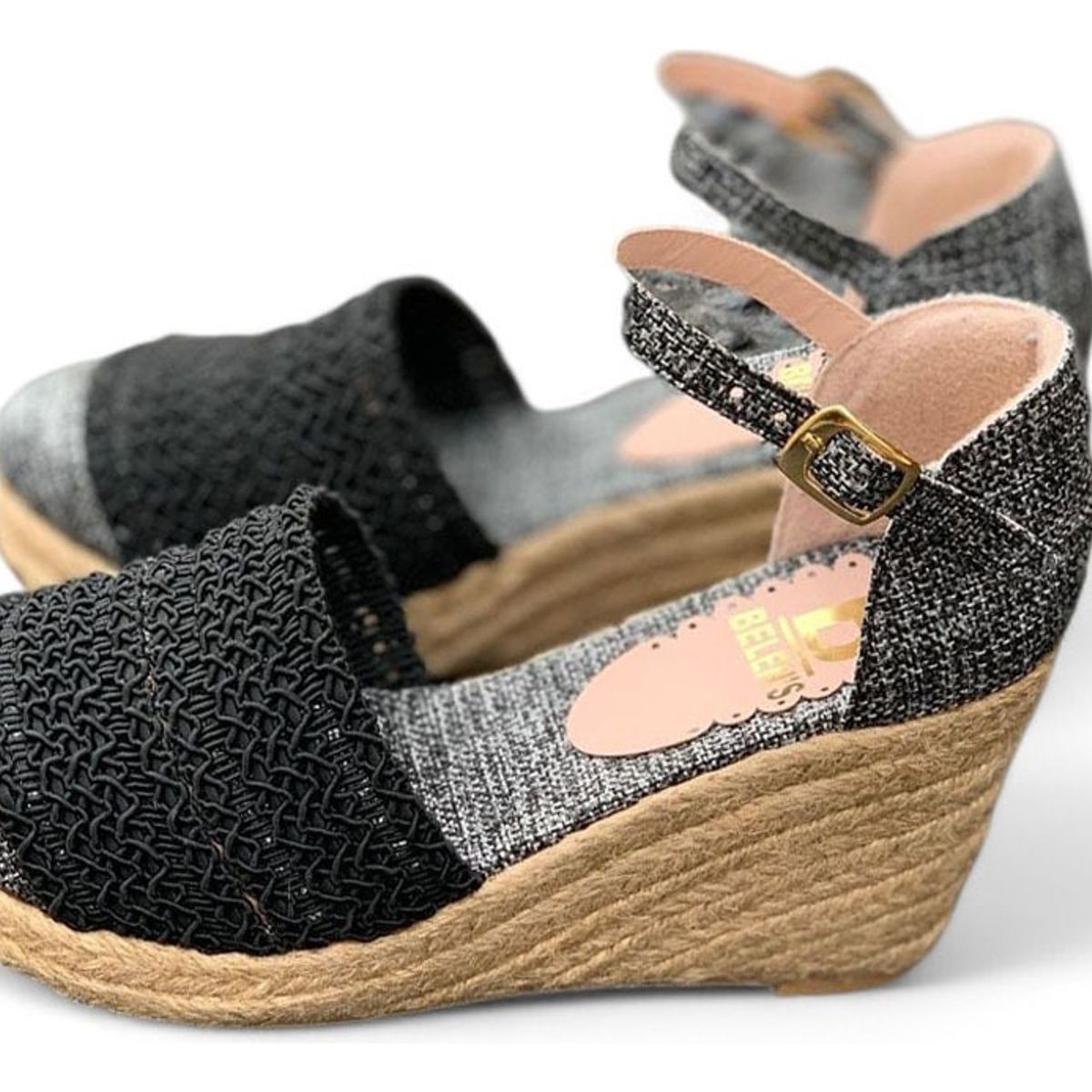 GENERICO - Sandalia Mujer Tejido Tarco 9 Cm 2086L-55 Color Negro