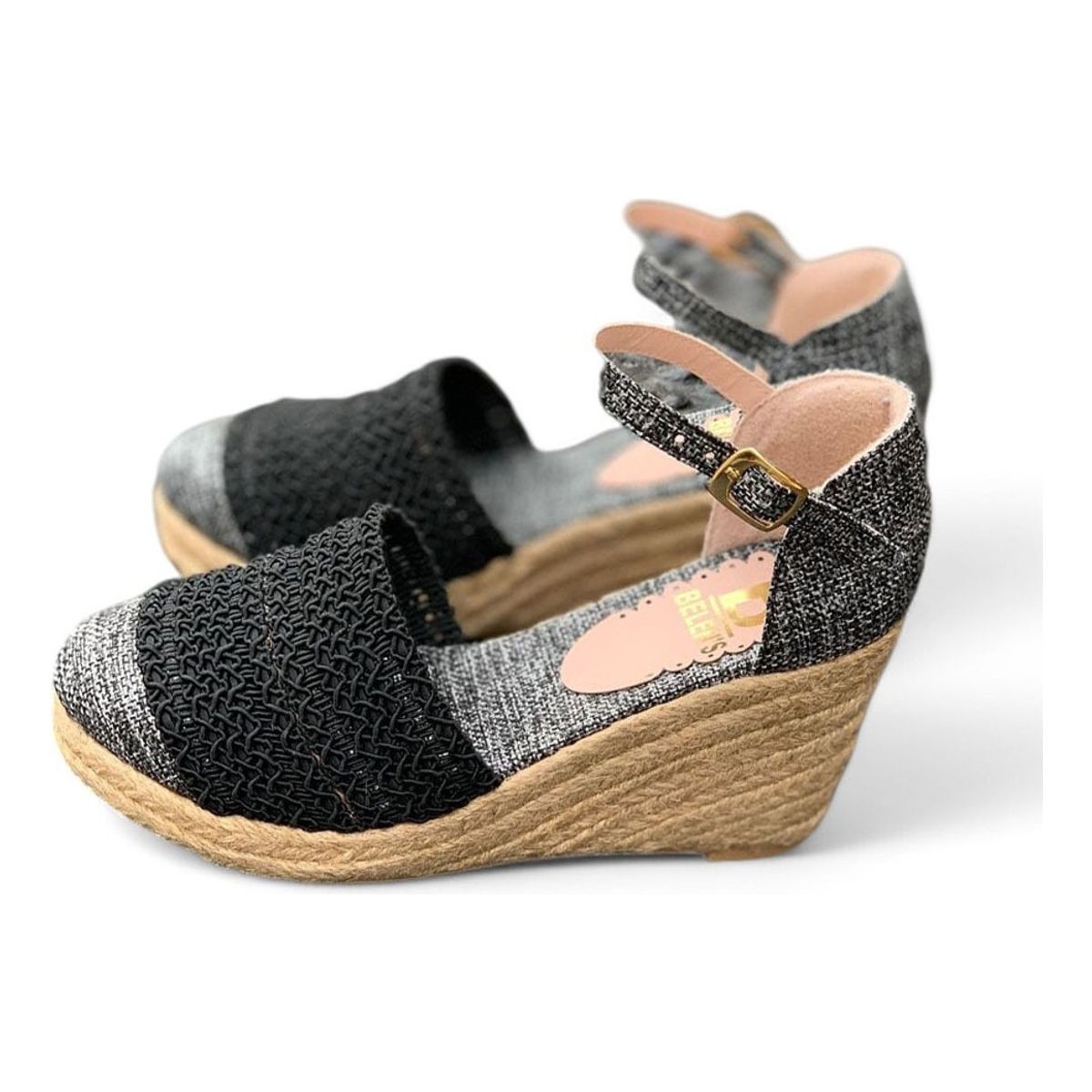 GENERICO - Sandalia Mujer Tejido Tarco 9 Cm 2086L-55 Color Negro
