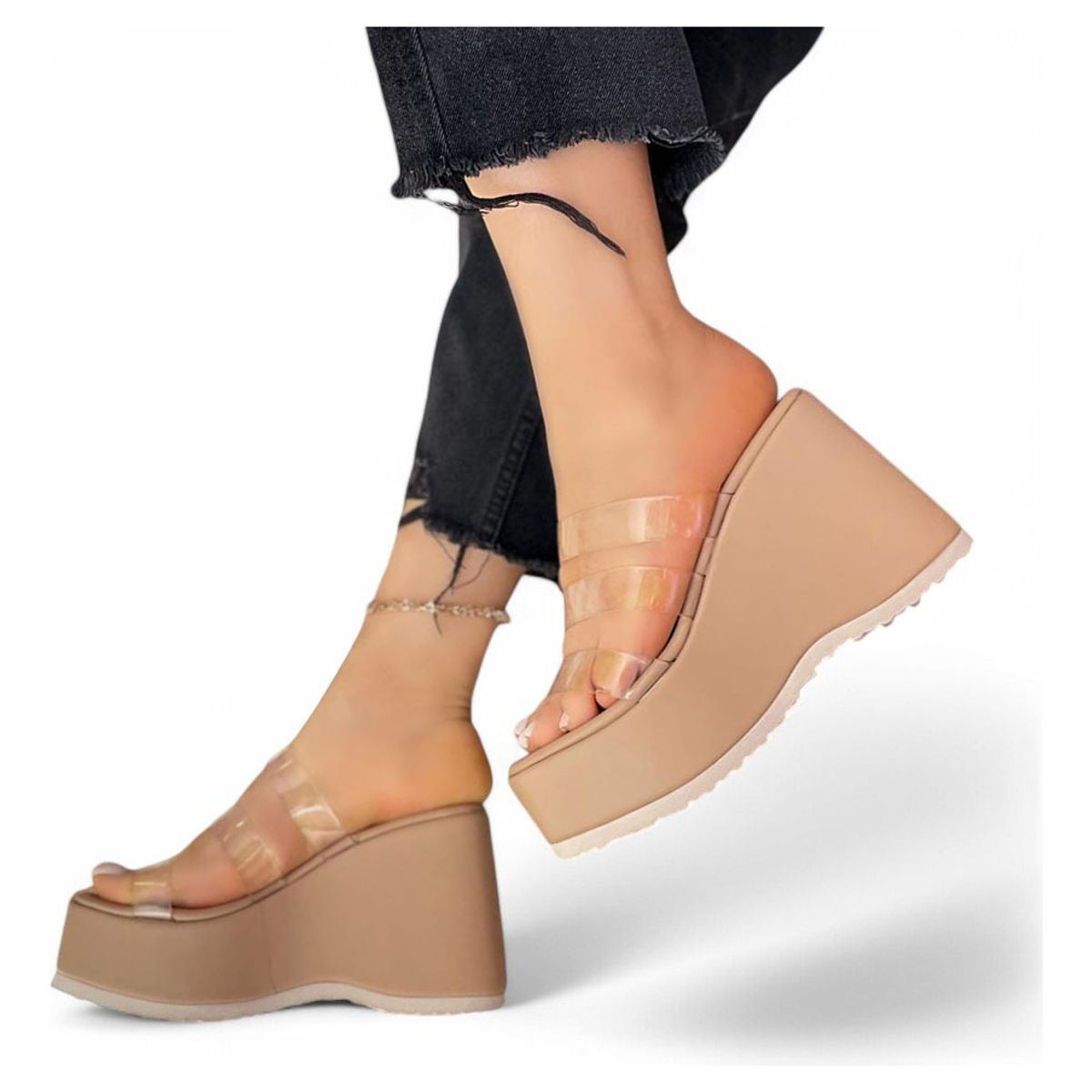 GENERICO - Sandalia Mujer Thumandas Taco 12 2086L-55 Color Beige