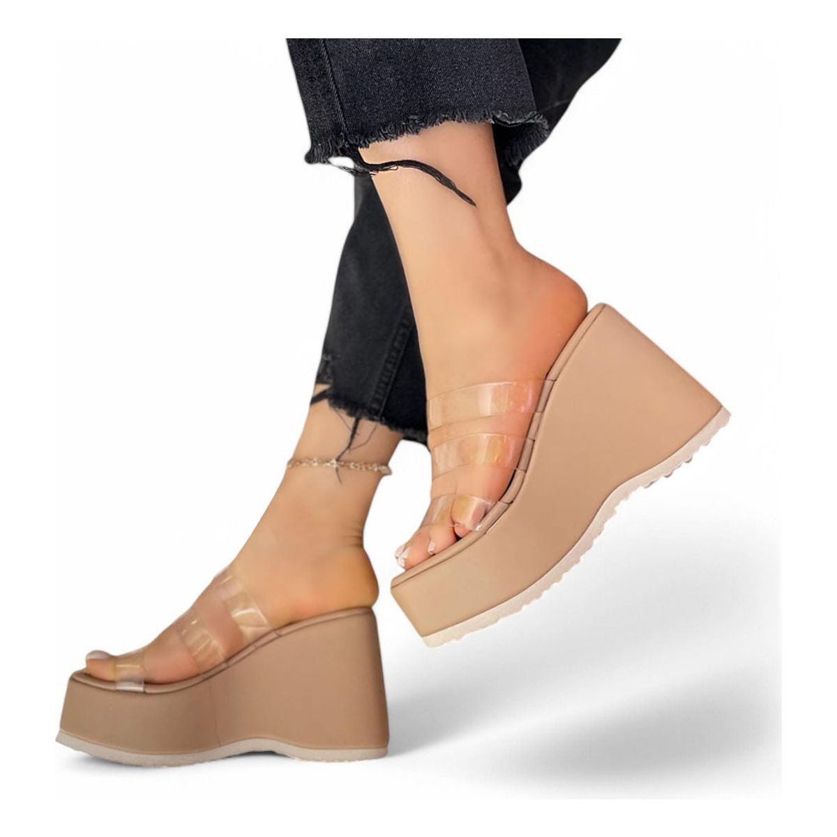 GENERICO - Sandalia Mujer Thumandas Taco 12 2086L-55 Color Beige