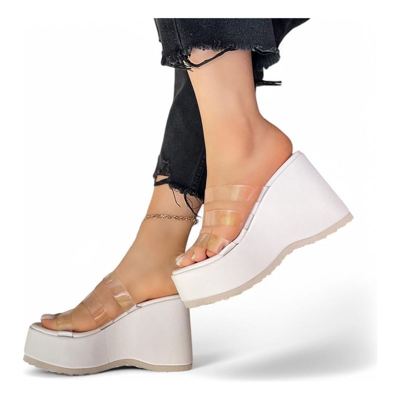 GENERICO - Sandalia Mujer Thumandas Taco 12 2086L-55 Color Blanco