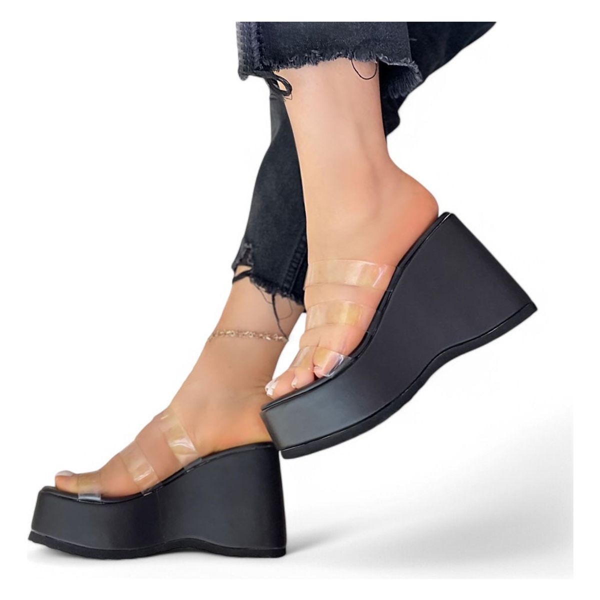 GENERICO - Sandalia Mujer Thumandas Taco 12 2086L-55 Color Negro
