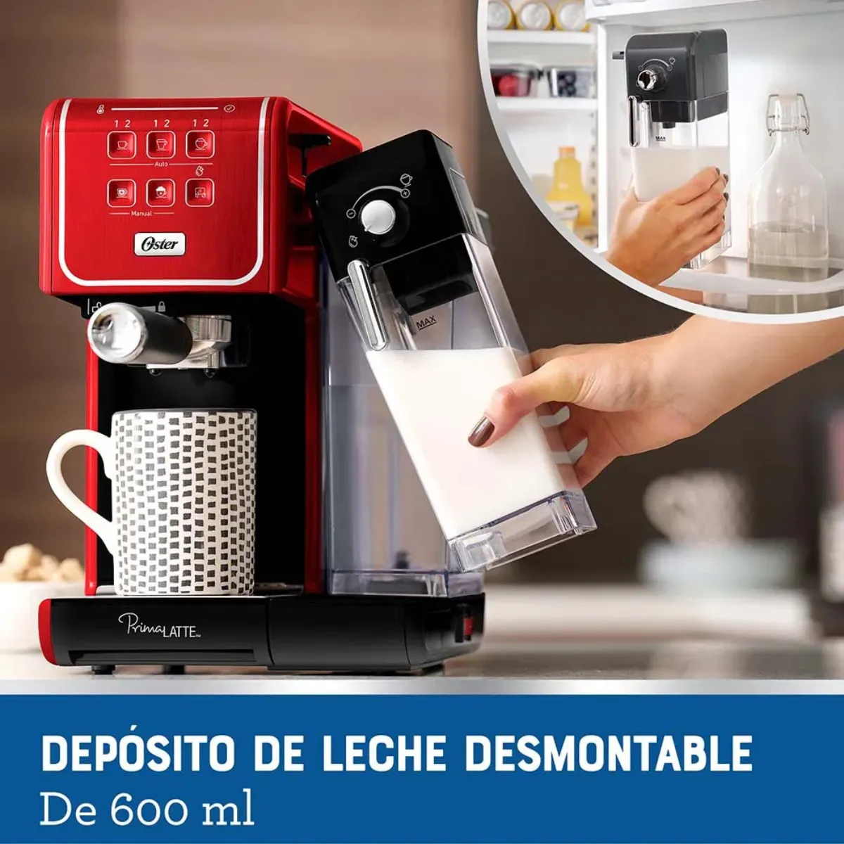 OSTER - Cafetera PrimaLatte Touch Oster BVSTEM6801R Rojo