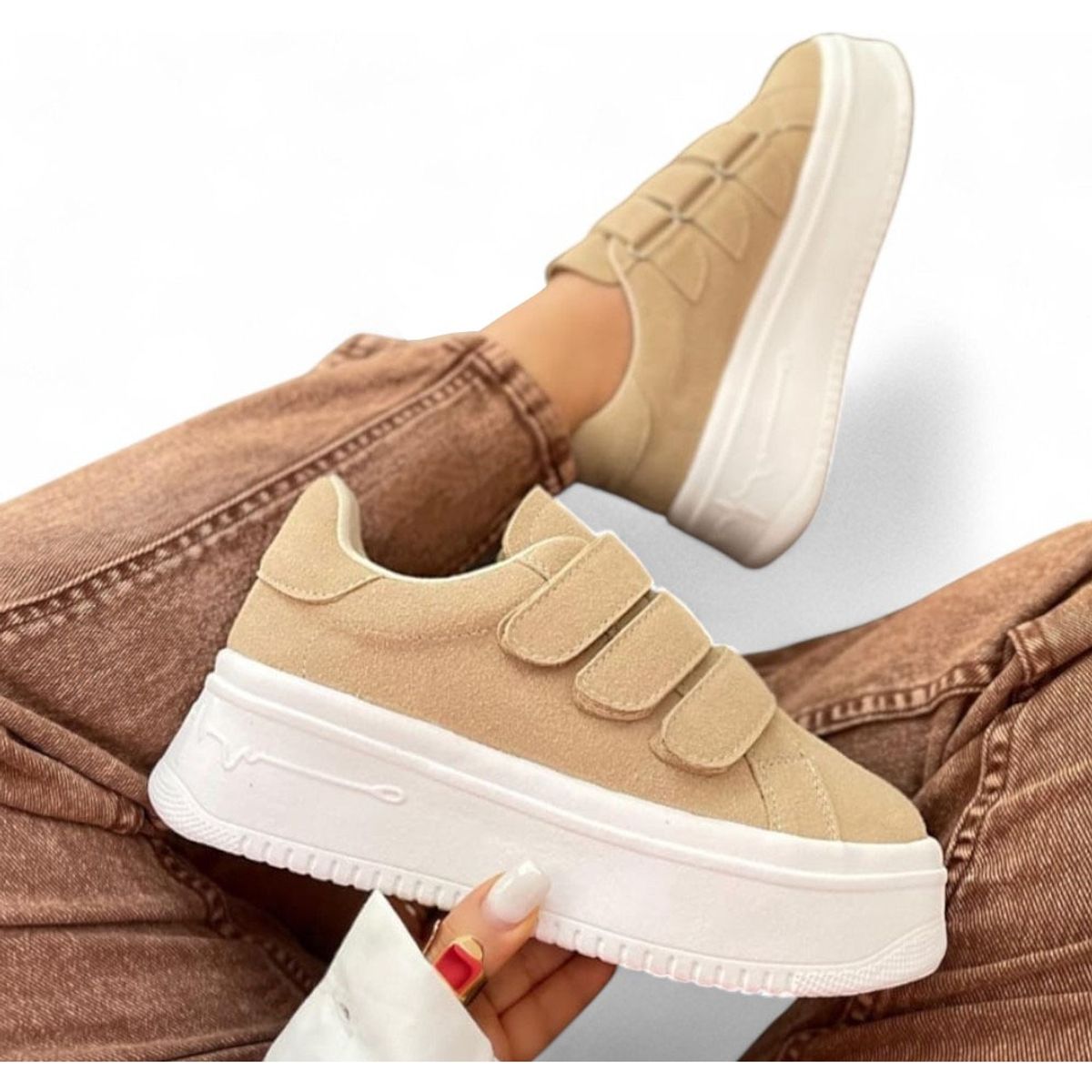 GENERICO - Zapatilla Mujer Pegapega 2086L-50 Color Beige