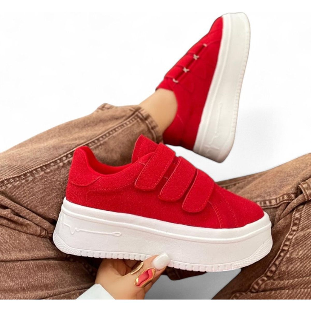 GENERICO - Zapatilla Mujer Pegapega 2086L-50 Color Rojo