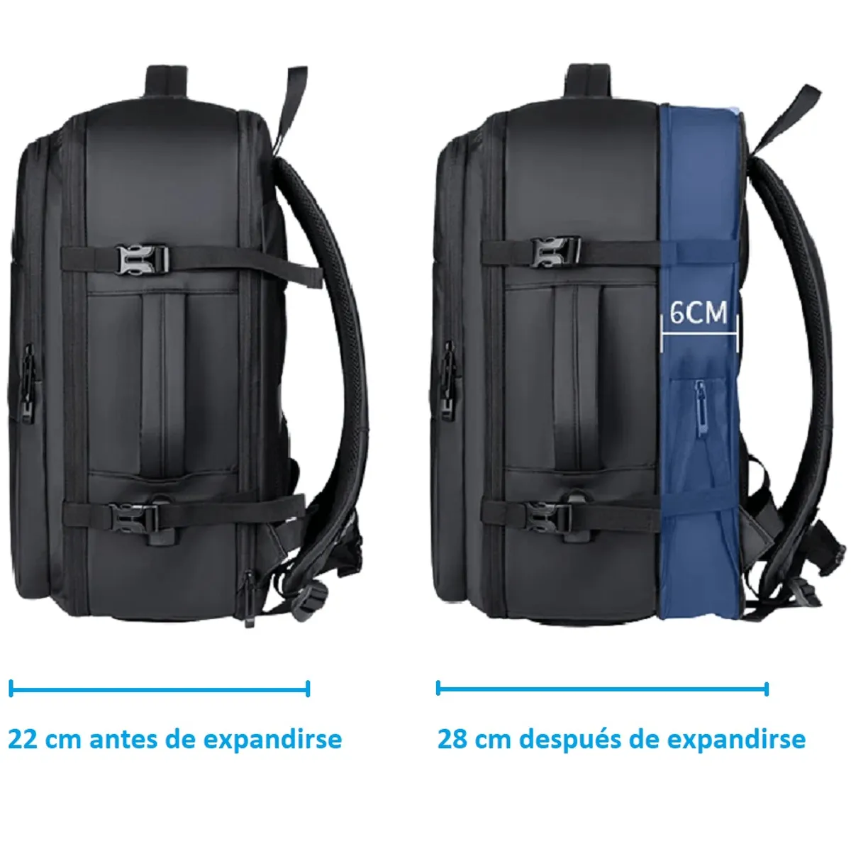 GENERICO - Mochila De Viaje Expandible 40L Multifunción Potalaptop 17 Negocios