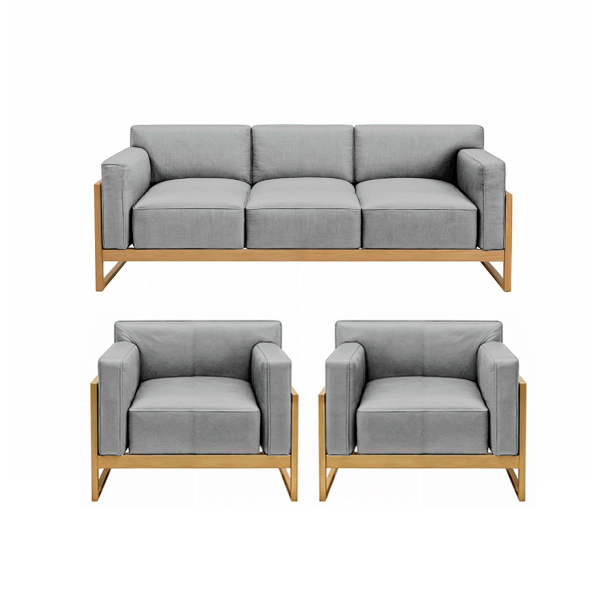 BARAKA HOME - Juego de sala 3 1 1 Luxury Lipkovo - Gris claro