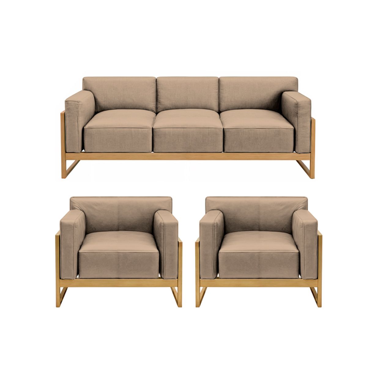 BARAKA HOME - Juego de sala 3 1 1 Luxury Lipkovo - Beige claro