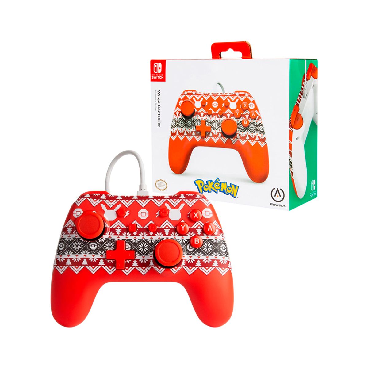 NINTENDO - Mando Nintendo Switch Power A Pikachu Navidad