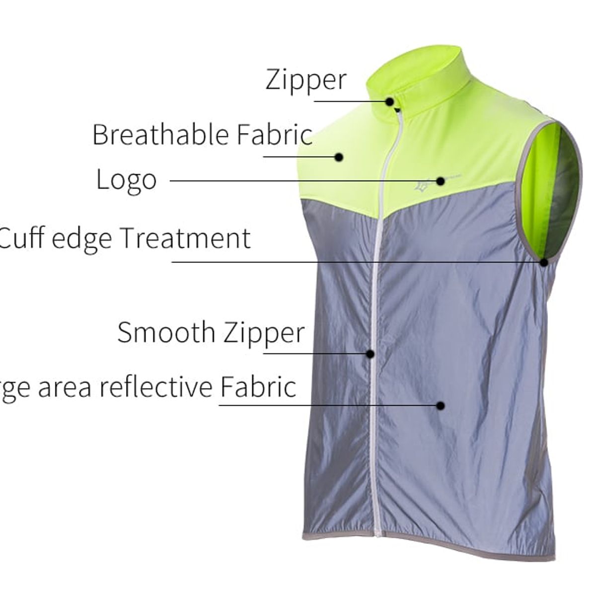 ROCKBROS - Chaleco Reflectivo Ciclismo Fgy1001 Talla L