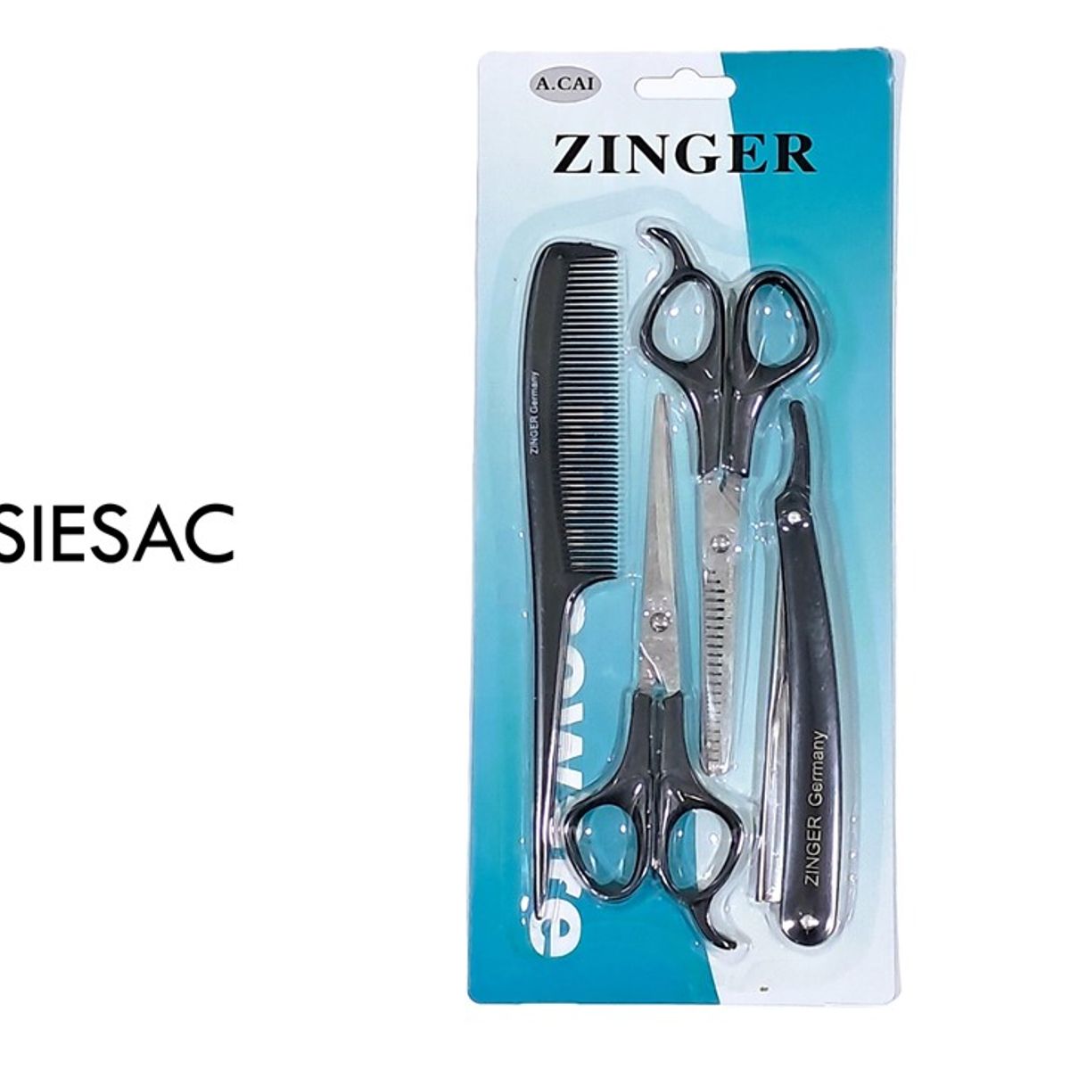 GENERICO - TIJERAS SET ESTUDIANTIL DE PELUQUERIA 4 PIEZAS ZINGER