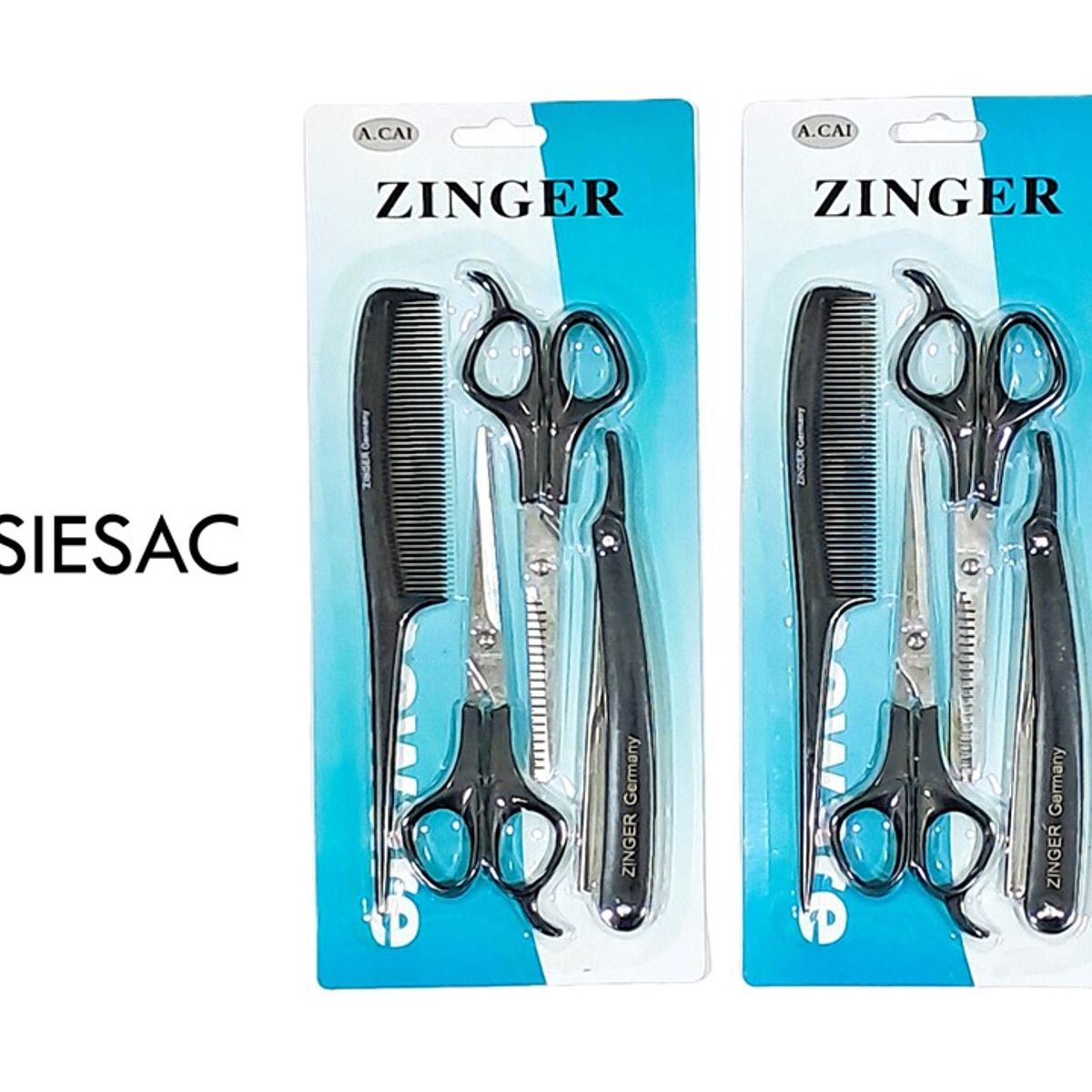 GENERICO - TIJERAS SET ESTUDIANTIL DE PELUQUERIA 4 PIEZAS ZINGER