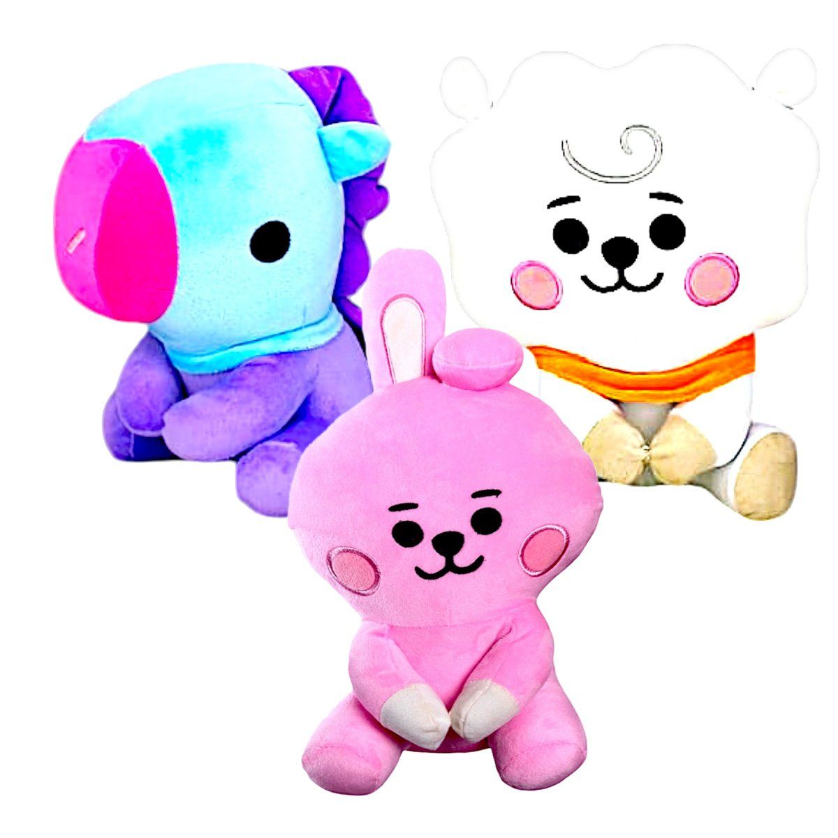 GENERICO - Pack 3 peluches Baby BTS BT21 Cooky RJ Mang Pony