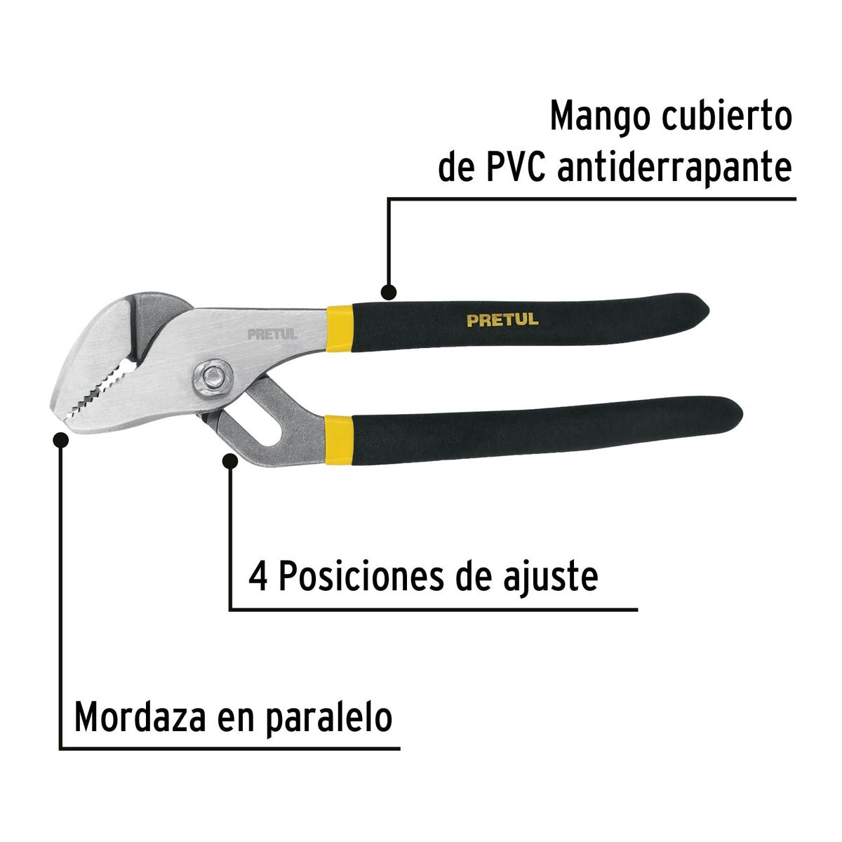 PRETUL - Pinza de extensión 8 mango de PVC Pretul
