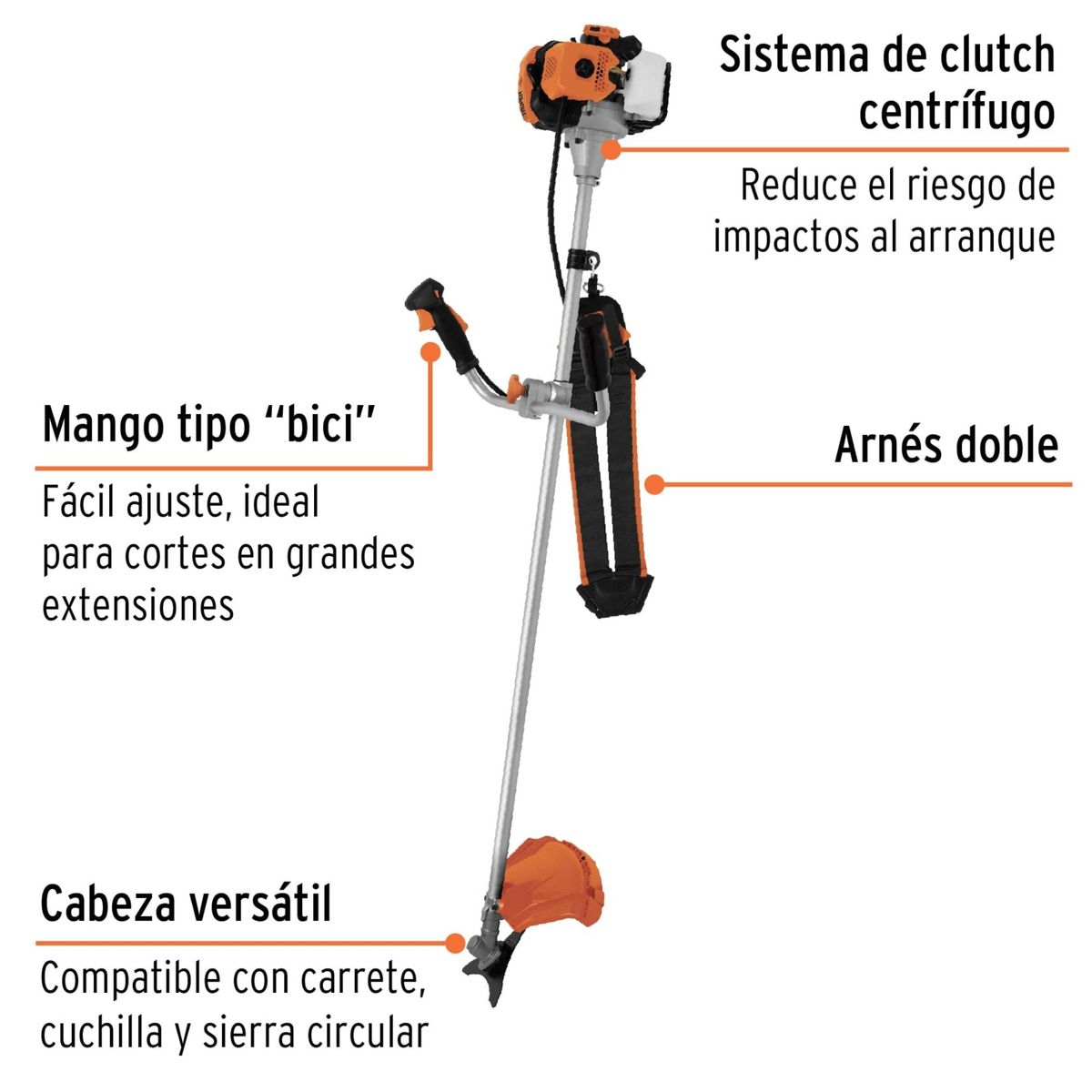 TRUPER - Combo desbrozadora motoguadaña 2HP 52CC motofumigadora 25Lt 4 tiempos