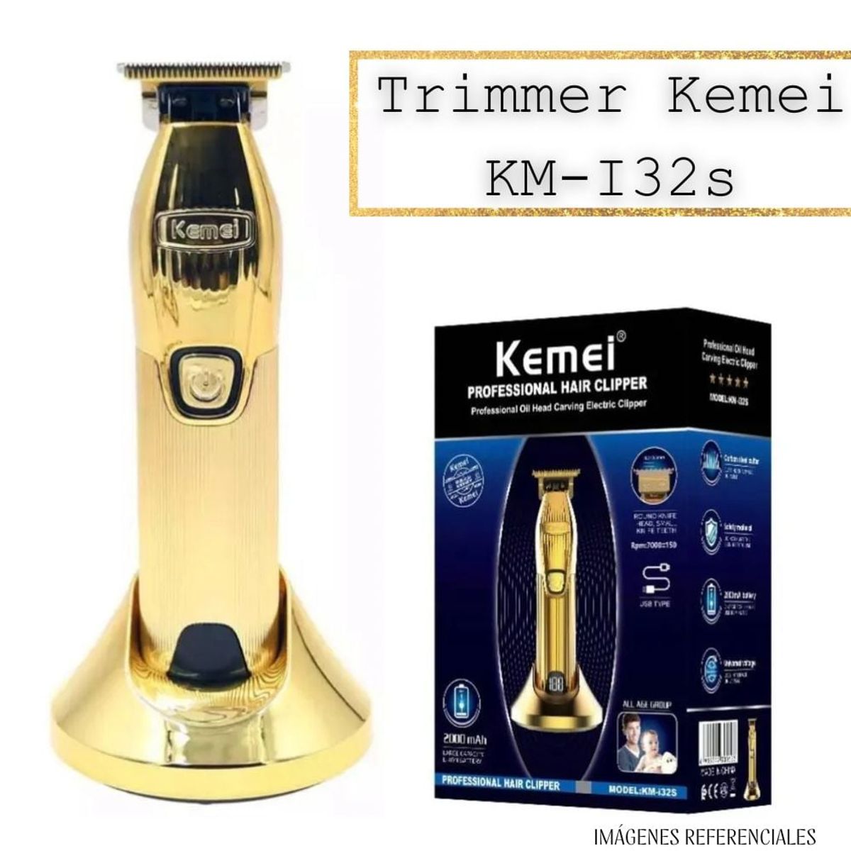 KEMEI - Trimmer Kemei con Base KM-I32S
