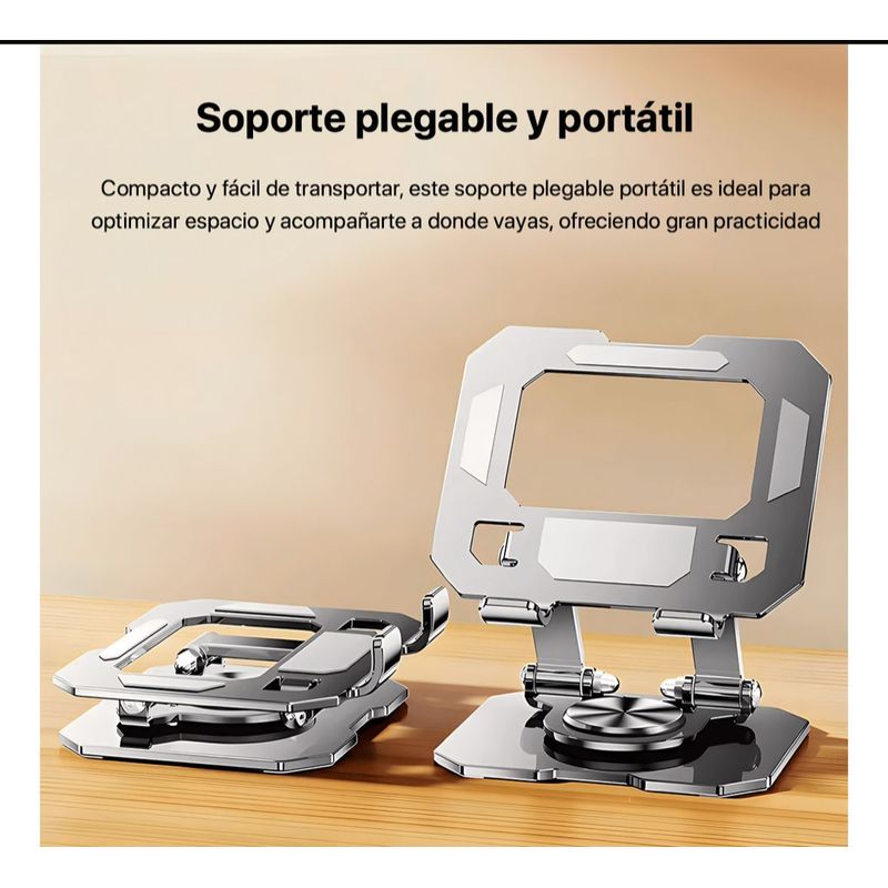 GENERICO - Soporte para Tablet Ipad celular de aluminio giratorio 360 grados