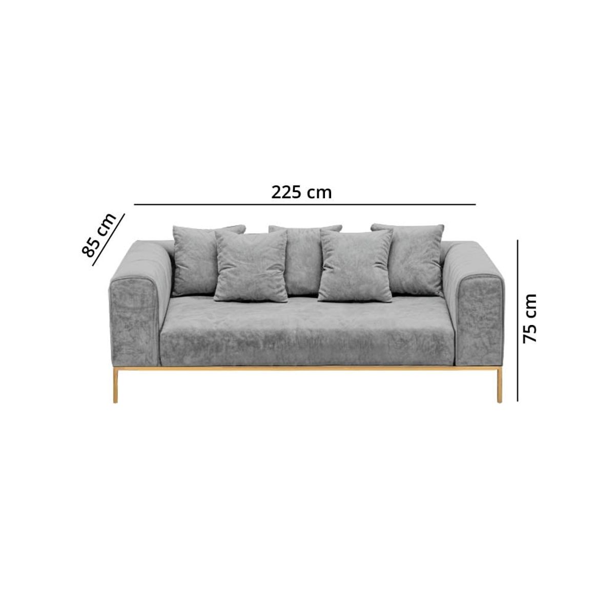 BARAKA HOME - Sofá Luxury Dolneni 3 Cuerpos - Gris claro