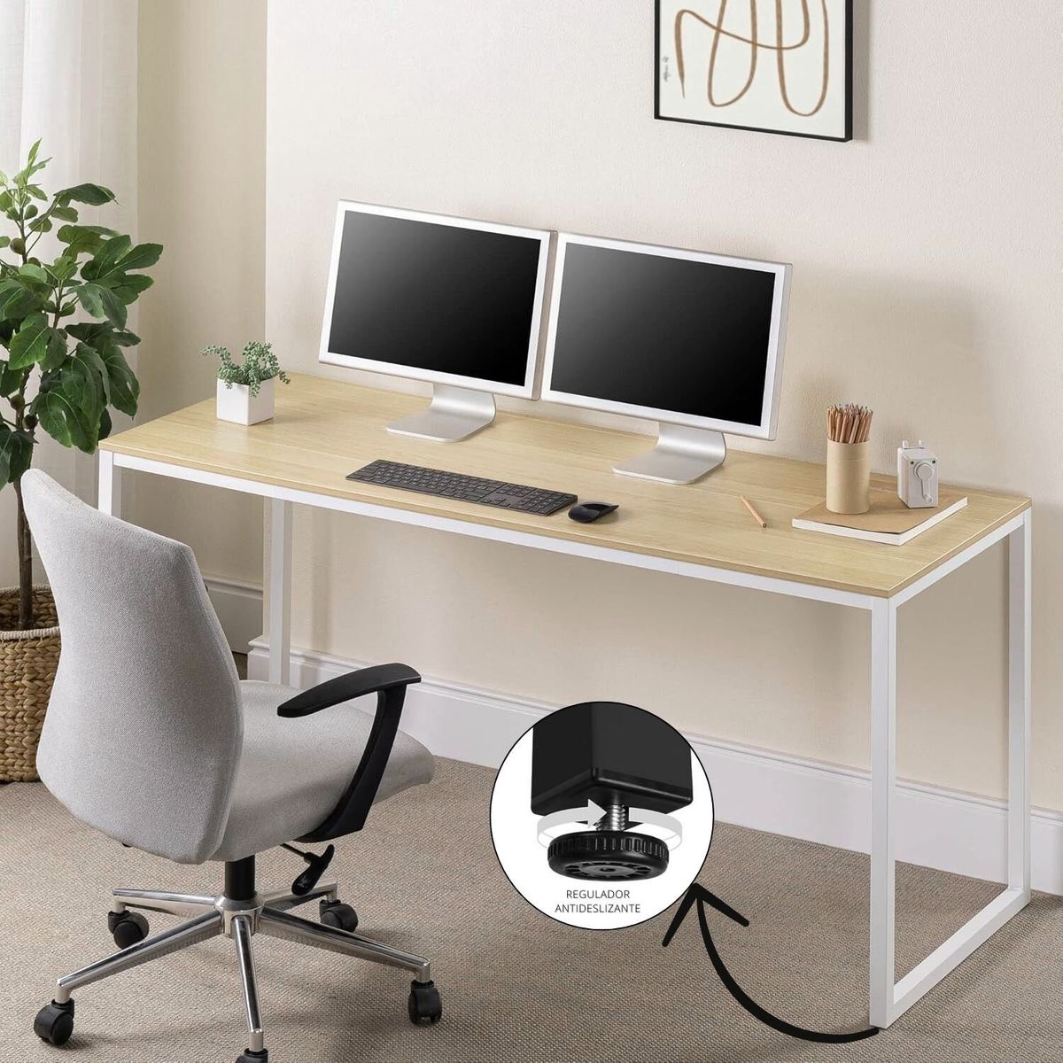 GENERICO - Combo Summer Escritorio Duna + Cajonera Blanca Coricha Home