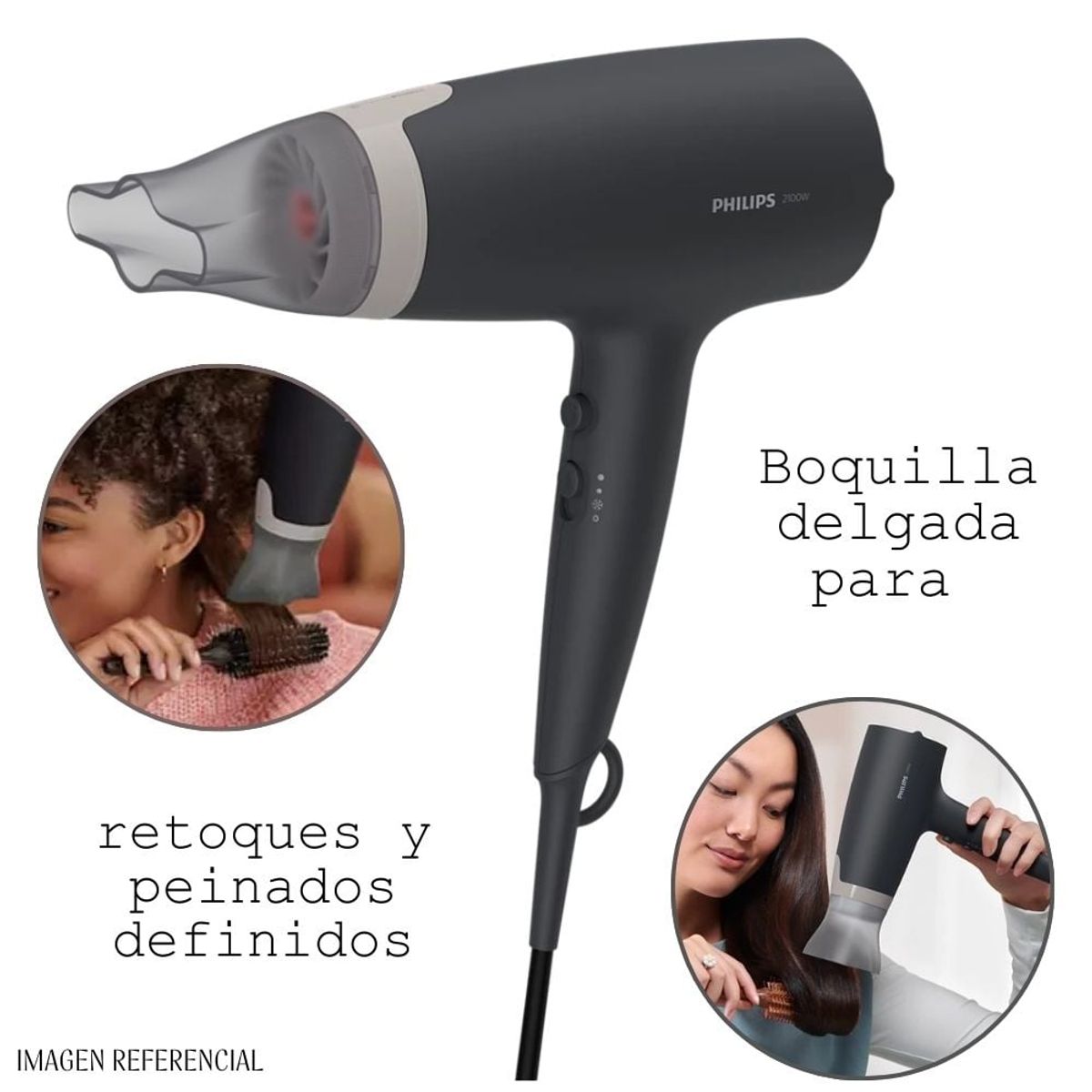 PHILIPS - Secadora de Cabello Philips BHD351- Negro