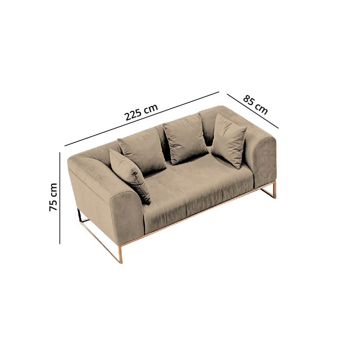BARAKA HOME - Sofá Luxury Dolneni 2 Cuerpos - Beige claro