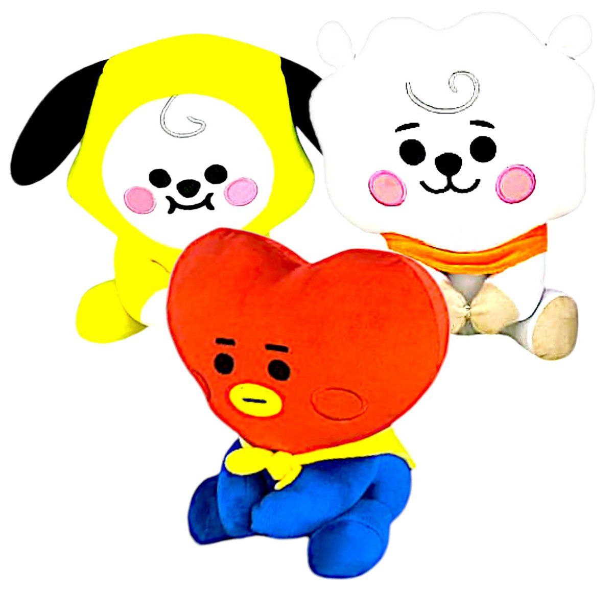 GENERICO - Pack 3 peluches Baby BTS BT21 Chimmy RJ Tata