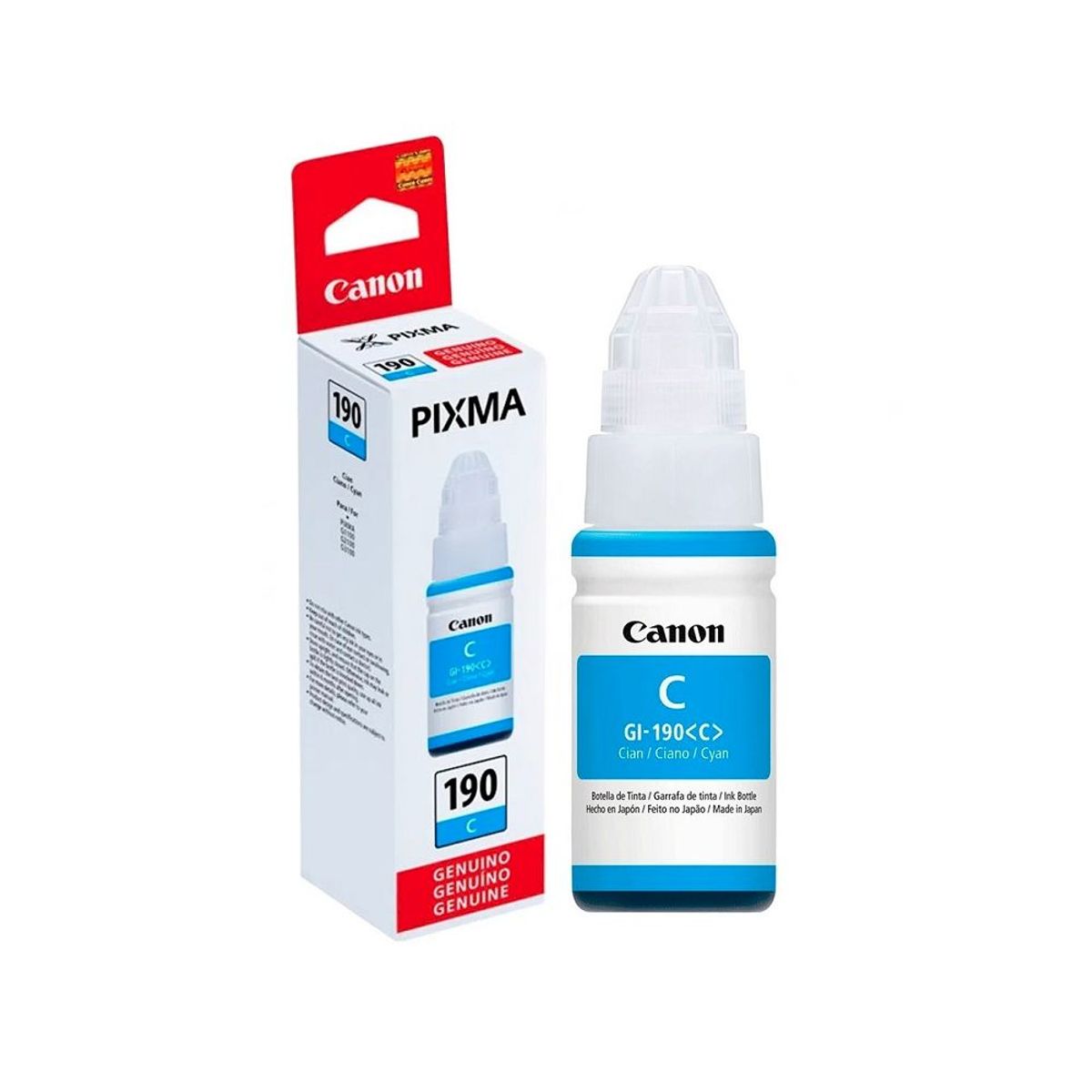 CANON - Botella de tinta CANON GI-190 cian azul 70ml