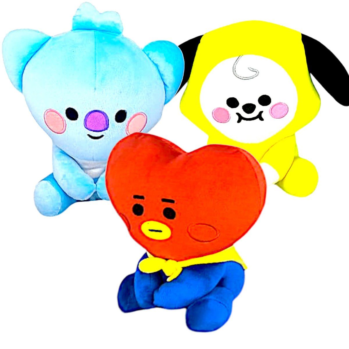 GENERICO - Pack 3 peluches Baby BTS BT21 Chimmy Koya Tata