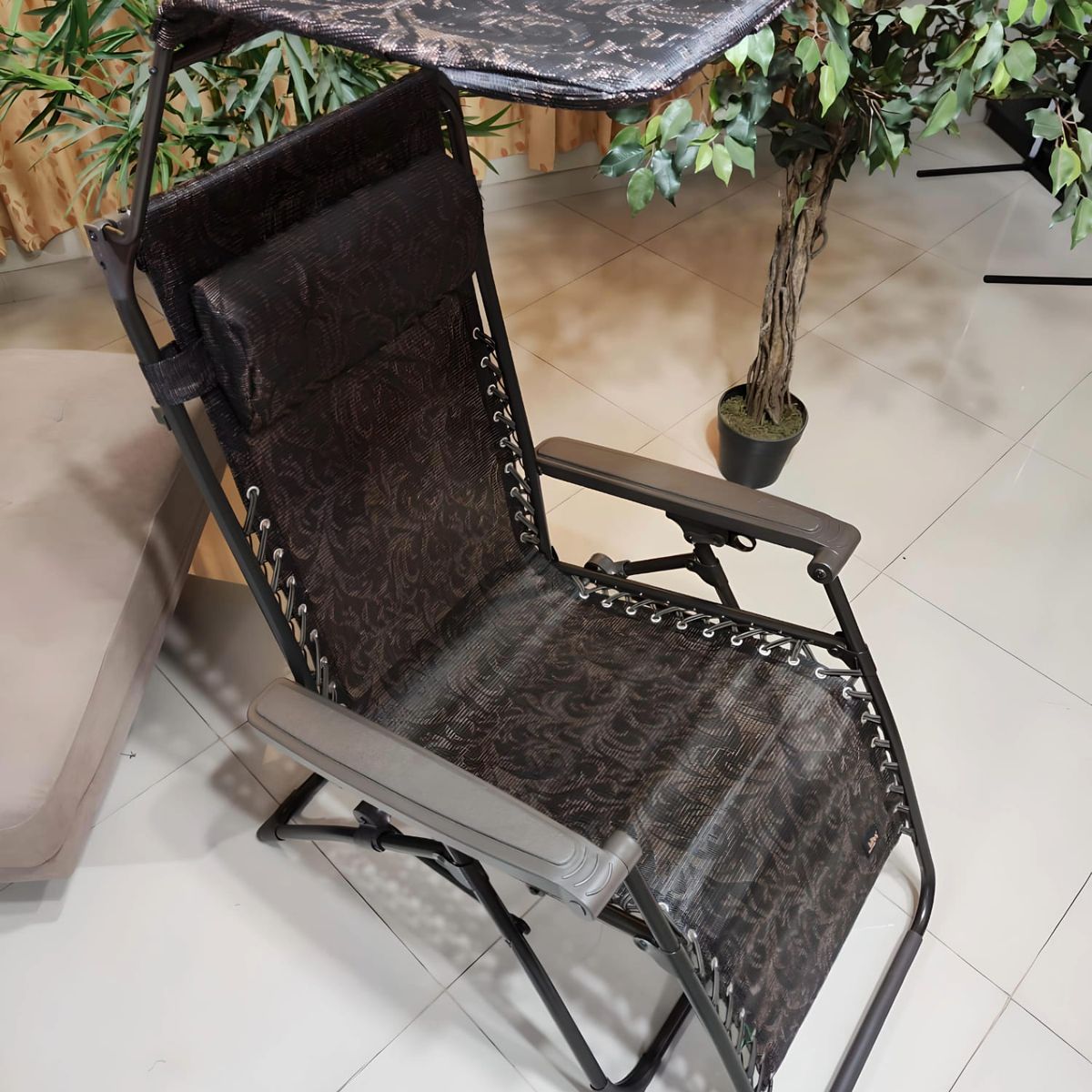 GENERICO - SILLA DE GRAVEDAD PREMIUM CERO PARA EXTERIORES CON BANDEJA POSA VASO