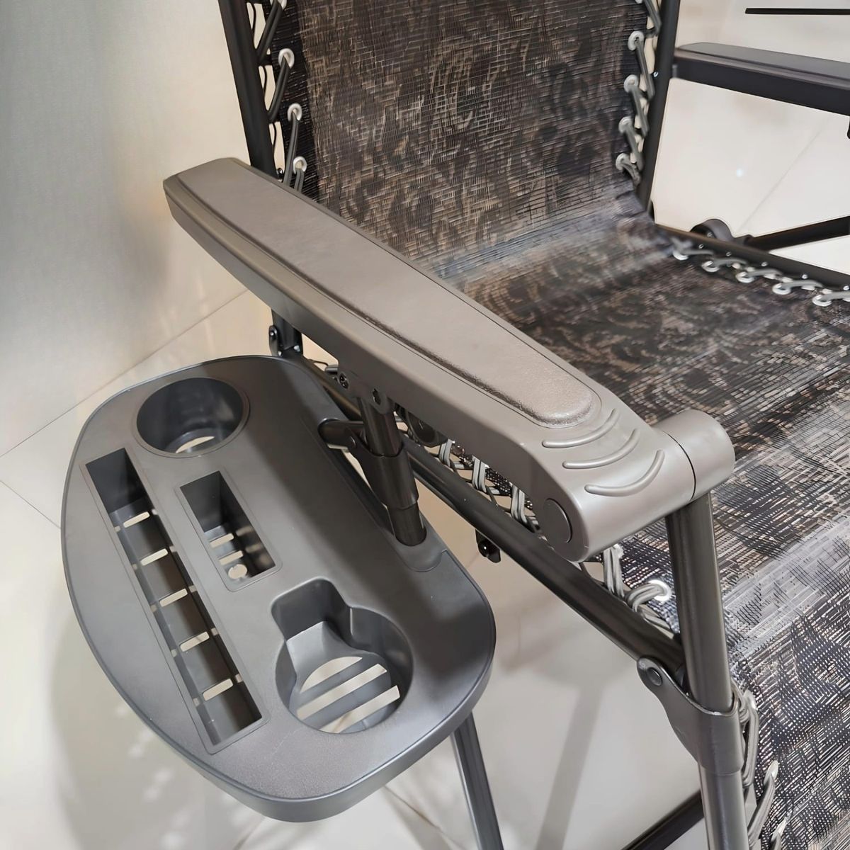 GENERICO - SILLA DE GRAVEDAD PREMIUM CERO PARA EXTERIORES CON BANDEJA POSA VASO