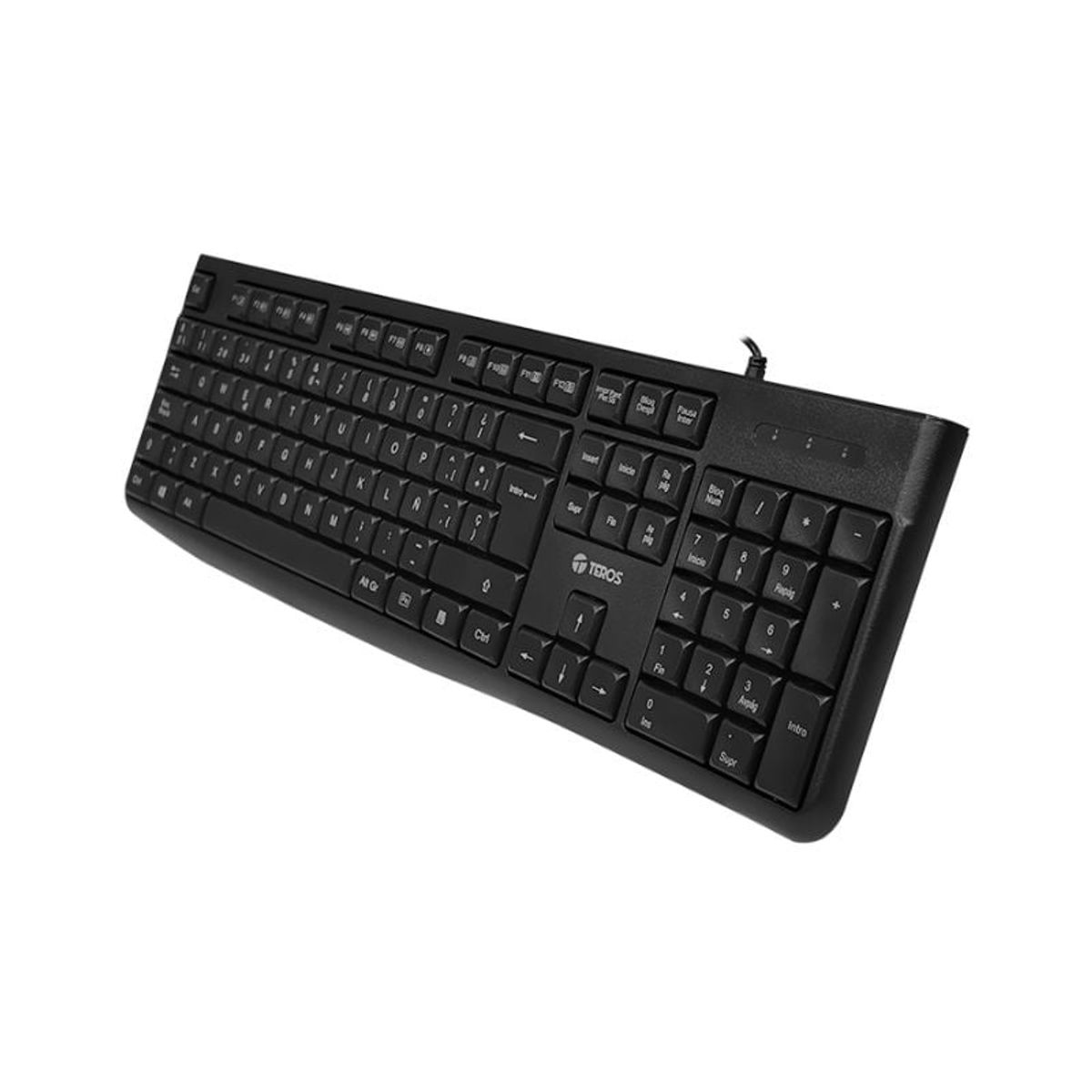 TEROS - Teclado Multimedia Teros Alambrico USB 2.0 Negro (TE-4067S)