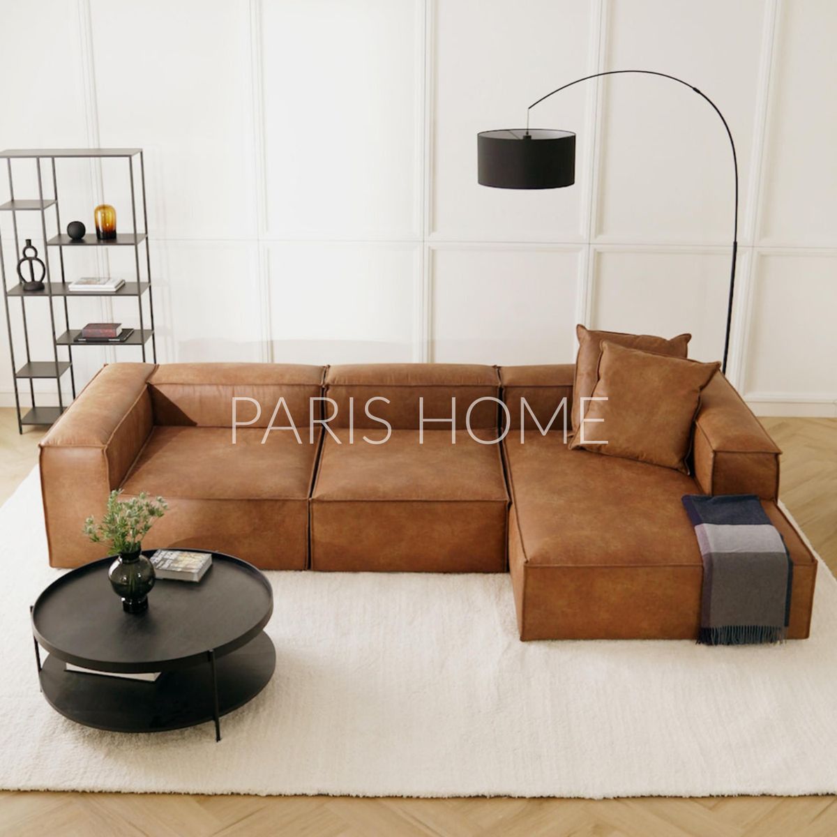 GENERICO - Sofá Esquinero Derecho Monarch Ultracuero - Marrón