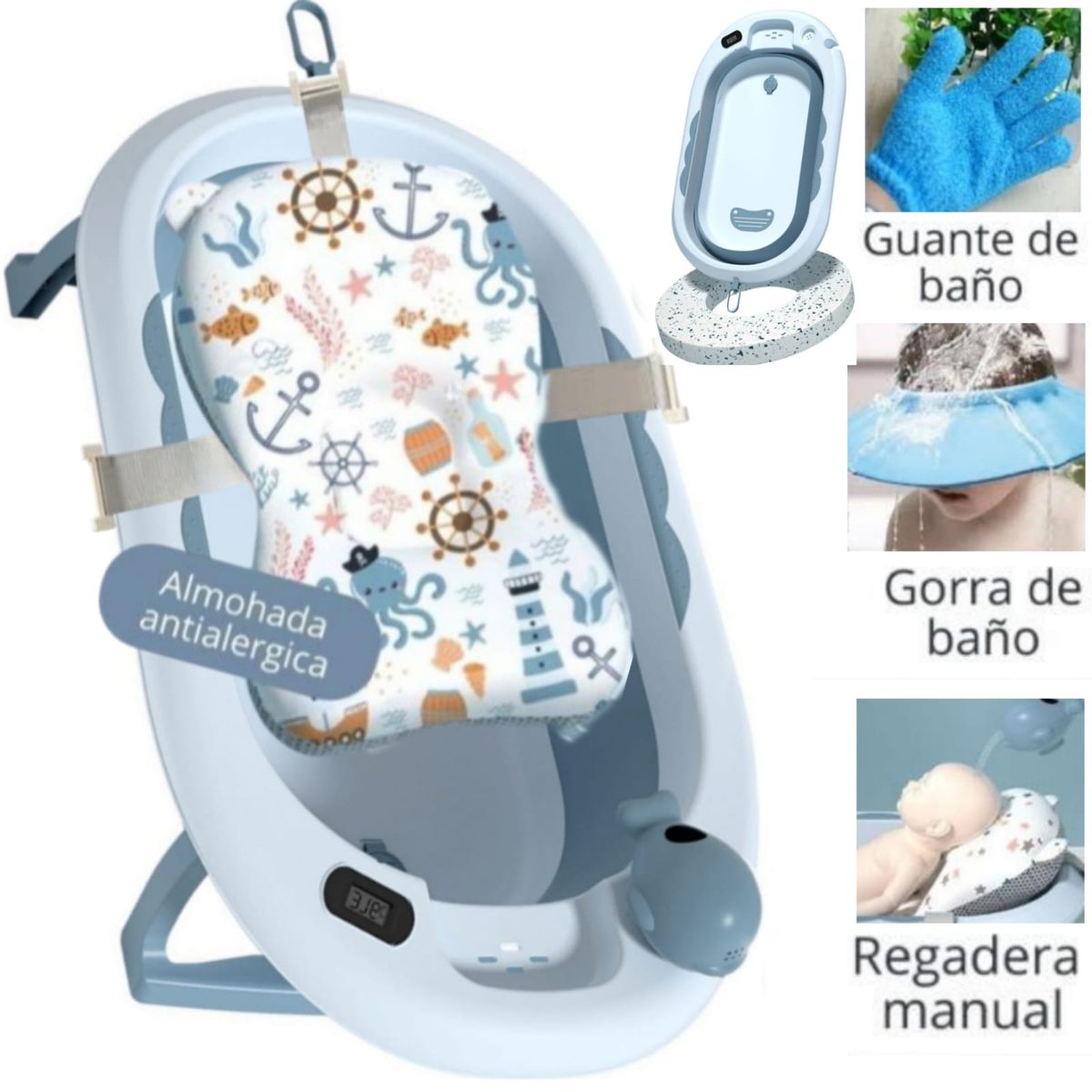 CAM - Bañera Plegable para Bebé Splash CAM AZUL