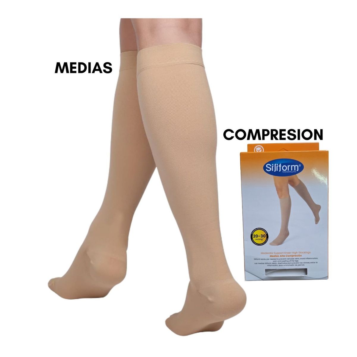 SILIFORM - Medias Elasticas de Comprecion Antivarices 20-30 MmHg