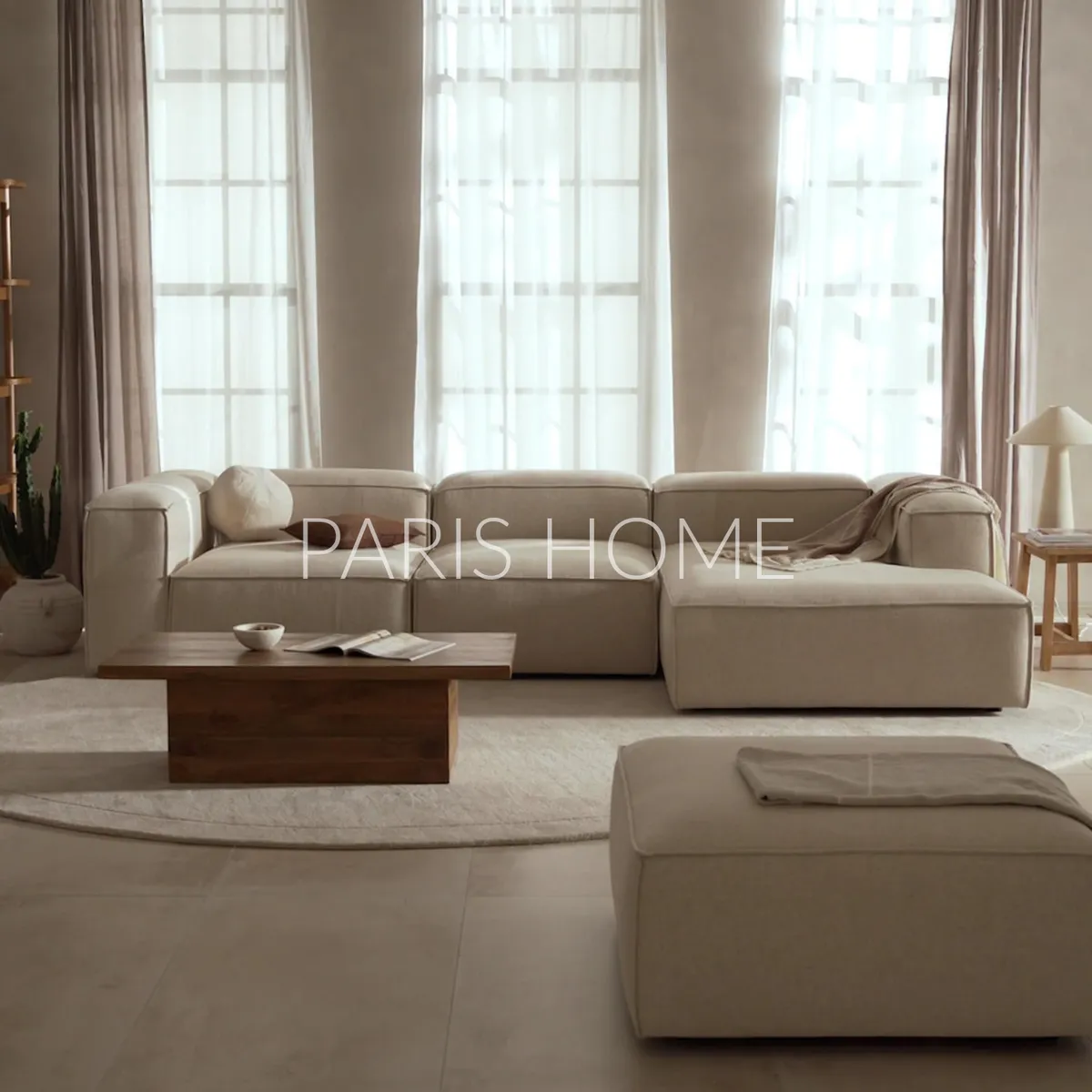 GENERICO - Sofá Esquinero Derecho Monarch Lino - Beige