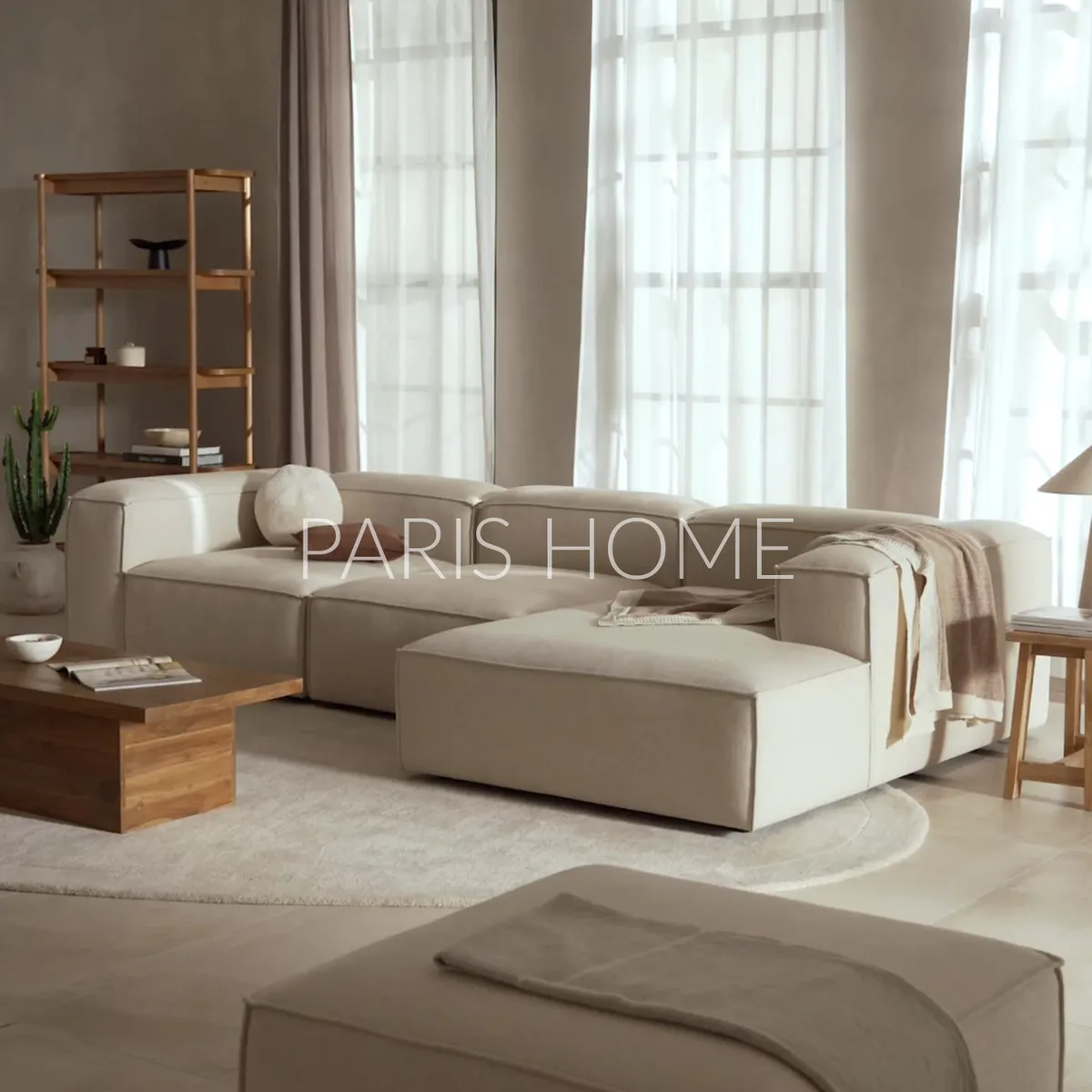 GENERICO - Sofá Esquinero Derecho Monarch Lino - Beige