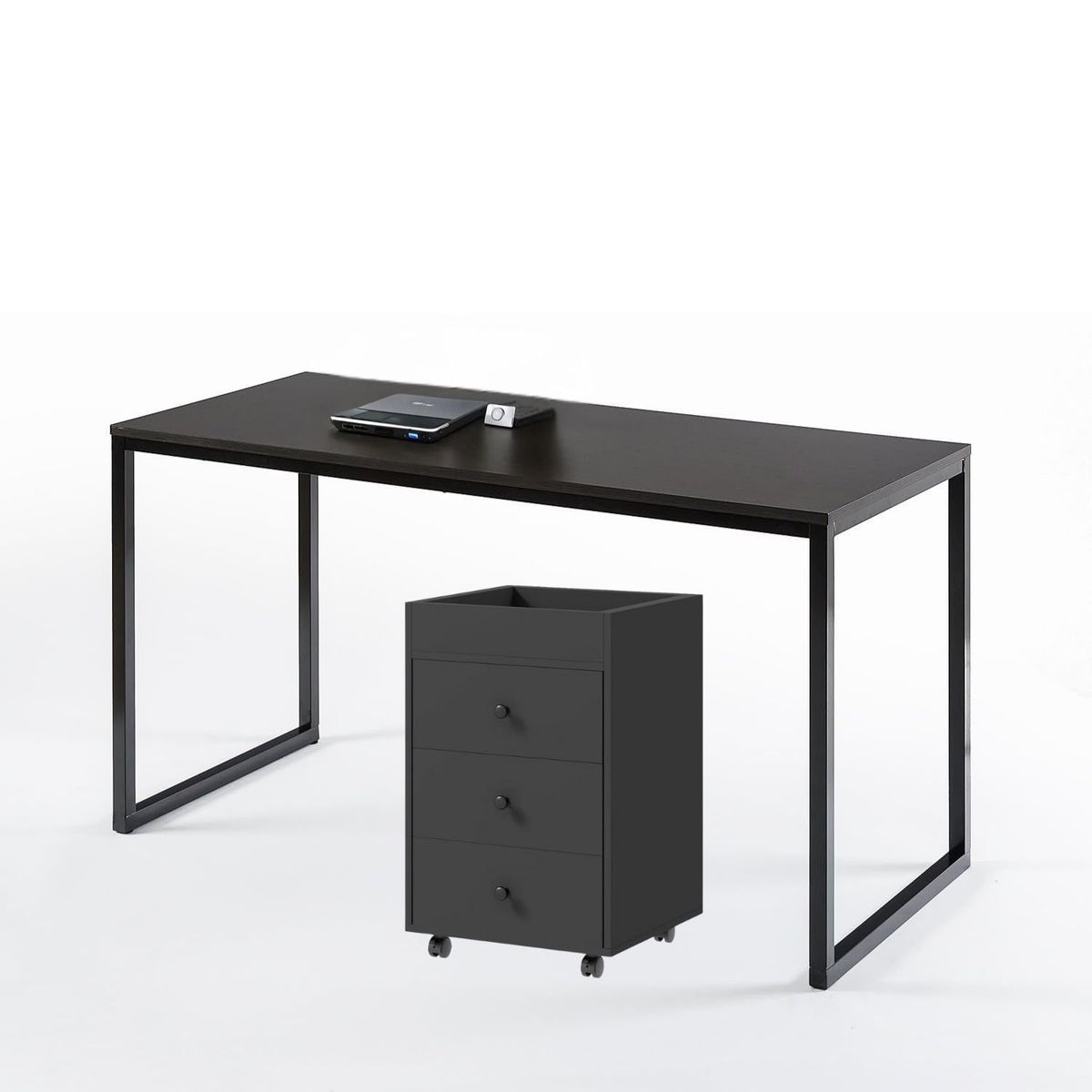 GENERICO - Combo Summer Escritorio Negro + Cajonera Negra Coricha Home