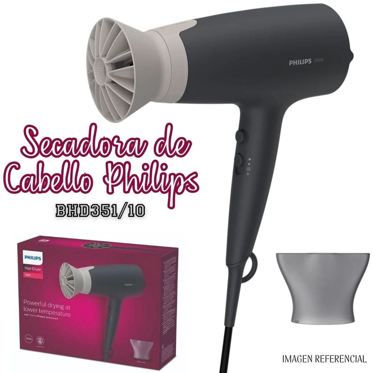 PHILIPS - Secadora de Cabello Philips - BHD351