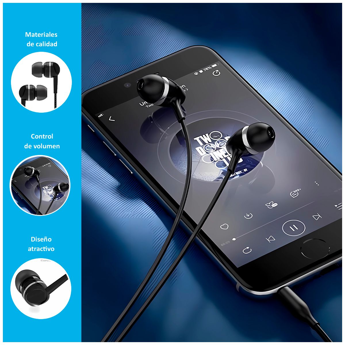 GENERICO - Audífonos Earphone S340B con cable Micrófono Blanco