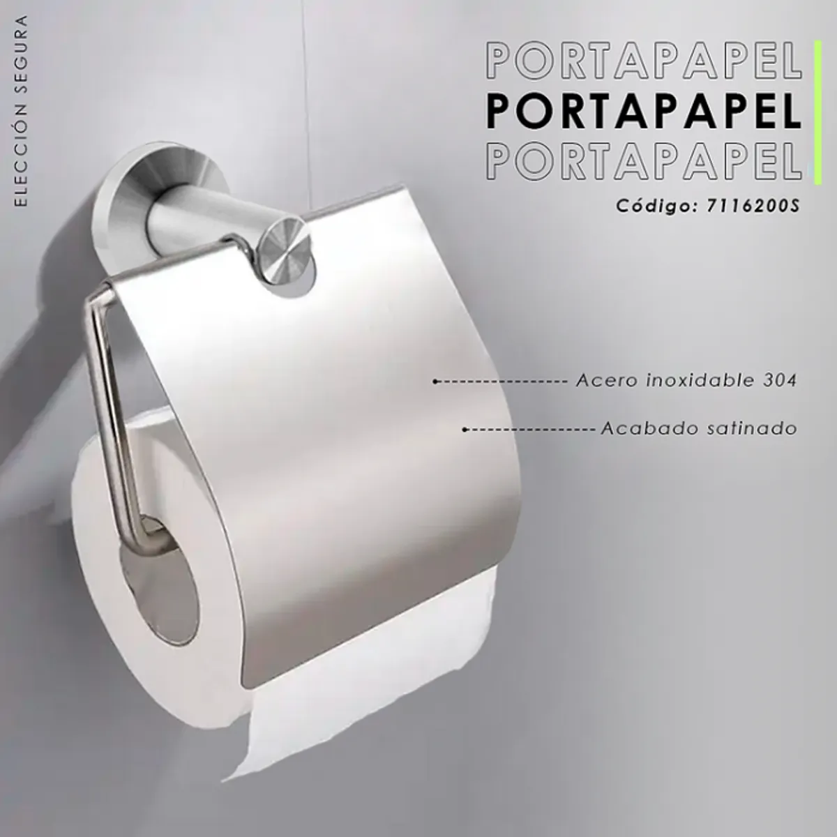 XM - PORTA PAPEL DE ACERO SATINADO 7116200S