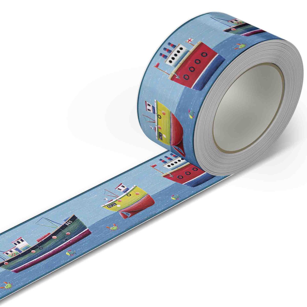 GENERICO - Cenefa Infantil Autoadhesiva para niños – Barcos en el mar – 5.92 mts