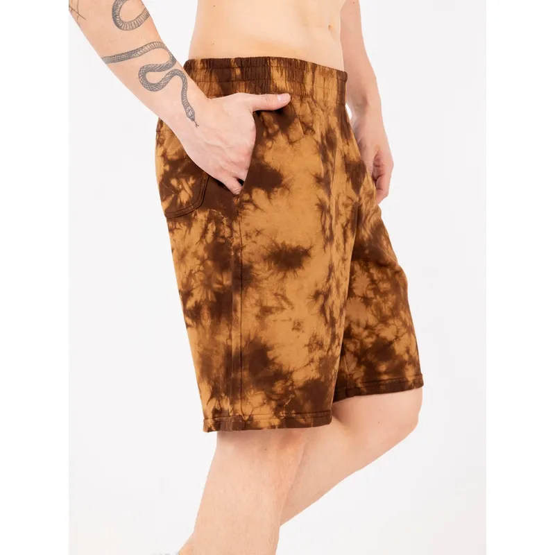 NEW YORK STARS - HSHORT-LAVADO ACID WASH-MARRON