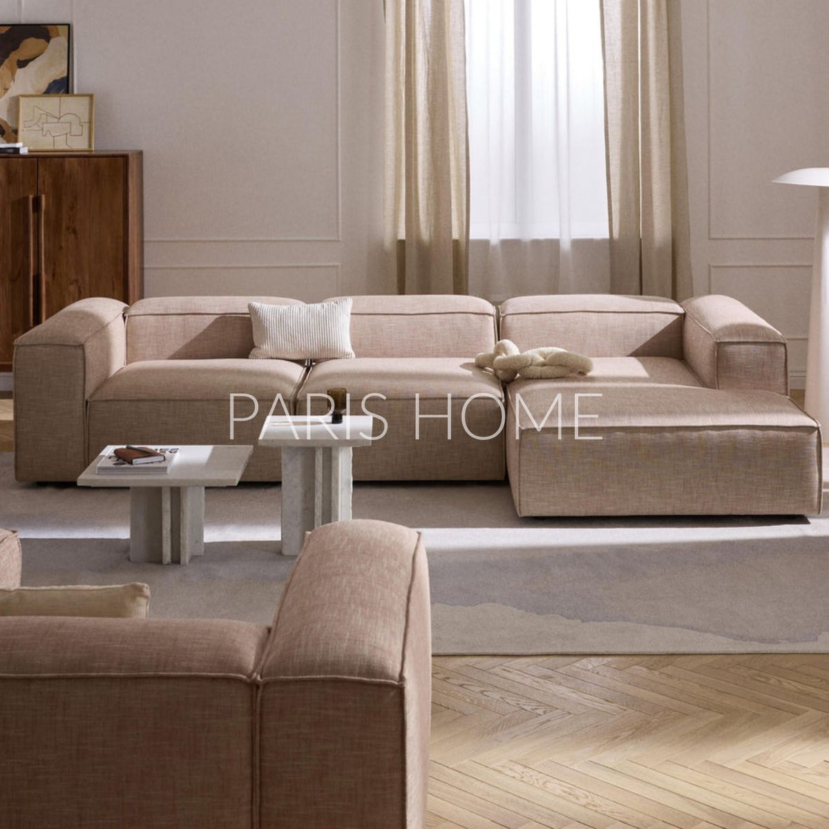 GENERICO - Sofá Esquinero Derecho Monarch Lino - Rojo Oxido