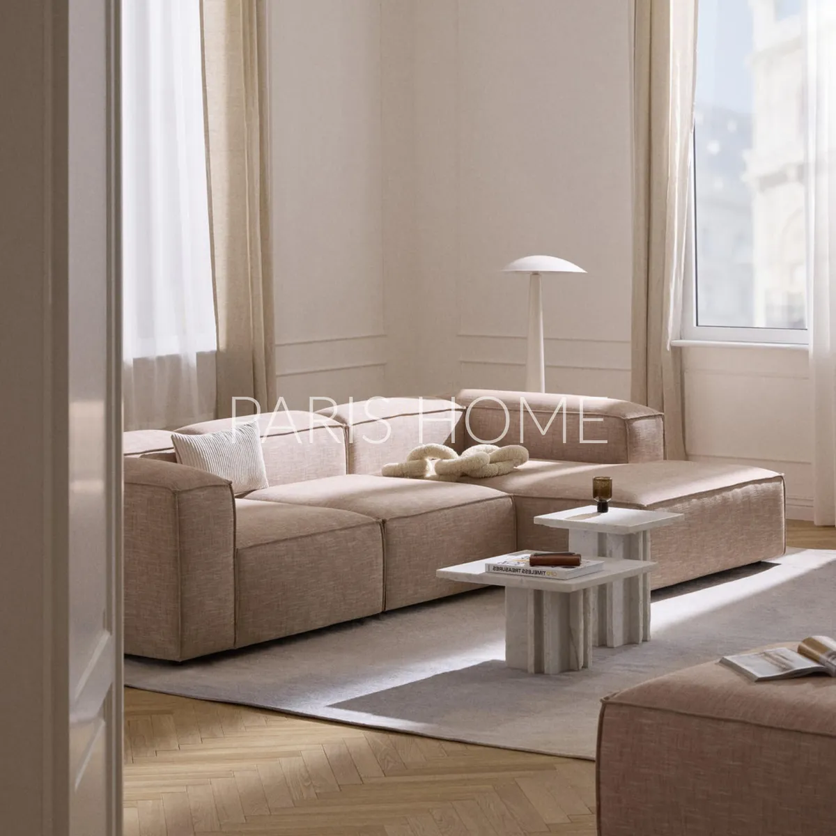 GENERICO - Sofá Esquinero Derecho Monarch Lino - Rojo Oxido