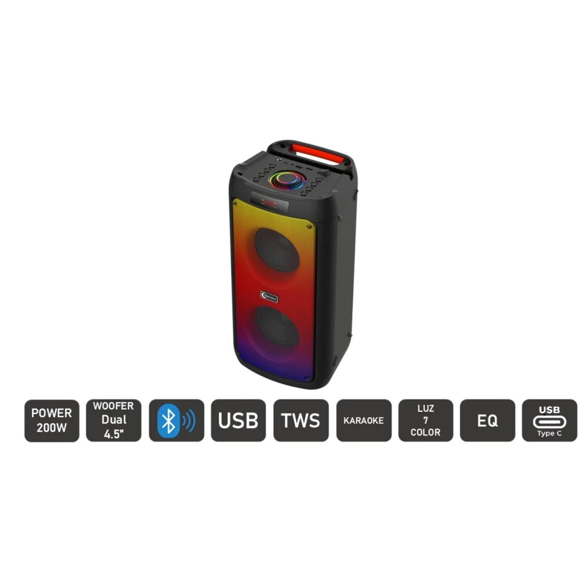 TREVELY - Parlante Portatil dual 4 Bluetooth TREVELY TA-468 - Karaoke - 200W