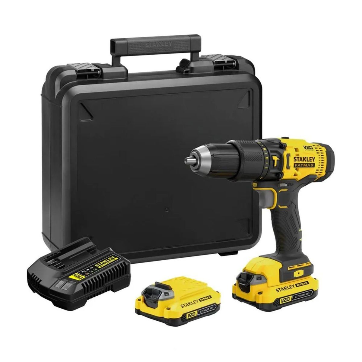 STANLEY - Taladro percutor 1/2" 50nm + 2 baterias y cargador Stanley