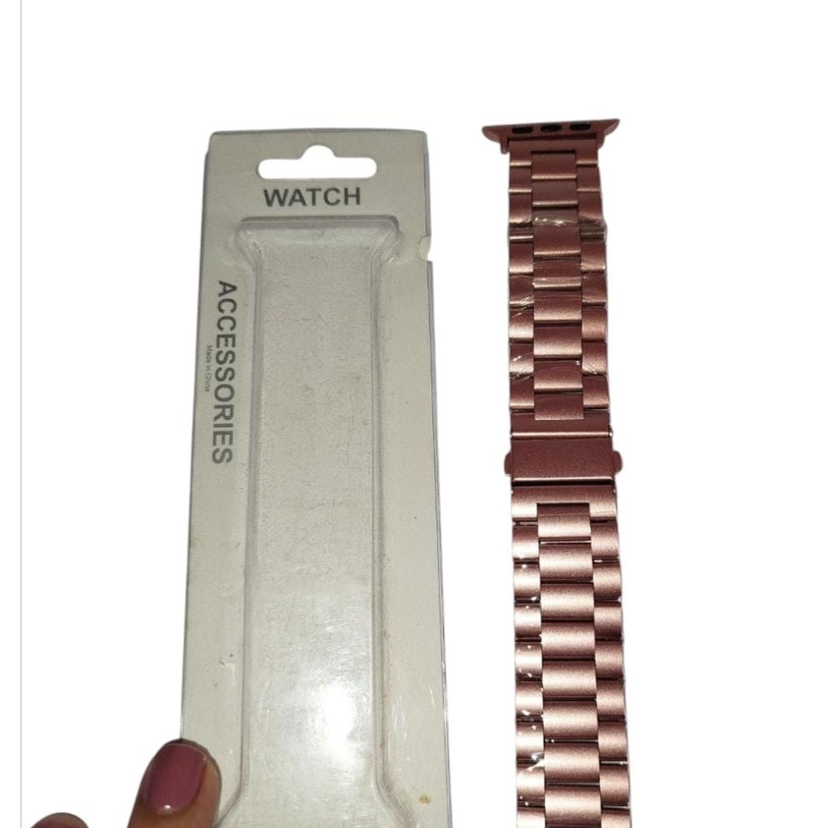 GENERICO - CORREA DE ACERO INOXIDABLE PARA APPLE WATCH ROSE GOLD 42 44