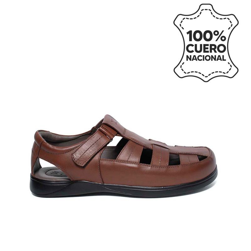 VIALE - Sandalia Franciscana Casual ESTEFANO-2505 Toffe Viale Homme Cuero